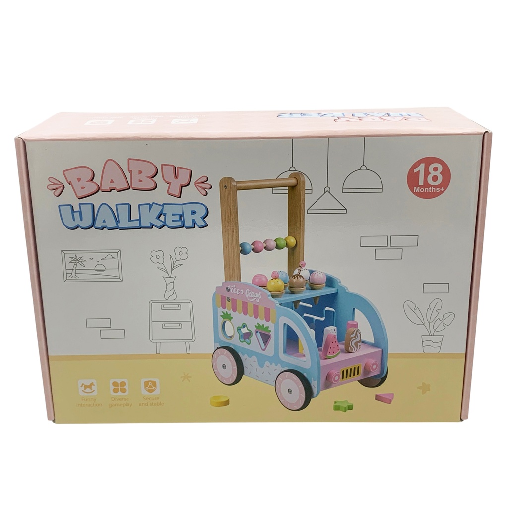 Caminador andador didáctico, de madera, en caja