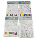 Lámina para colorear x4 con acuarelas, en bolsa, varios diseños