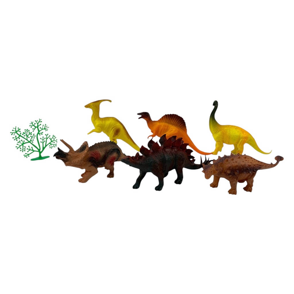 Dinosaurio de plástico x7, en bolsa