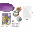 Cuadro para colorear por números, con acuarelas y pinceles, diseño castillo, en caja