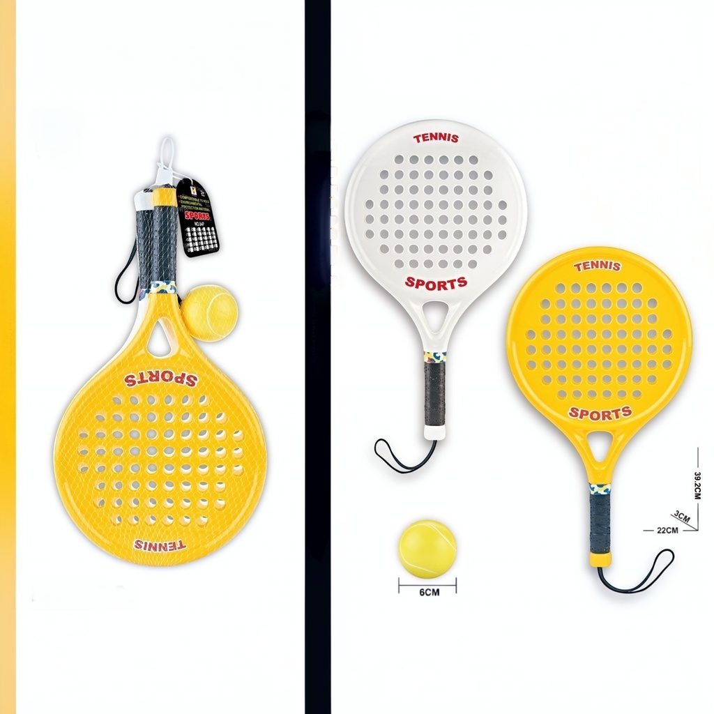 Paleta para playa, de plástico con pelota, en red