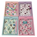 Diario íntimo con llave y lapicera, varios diseños, corazones, en caja