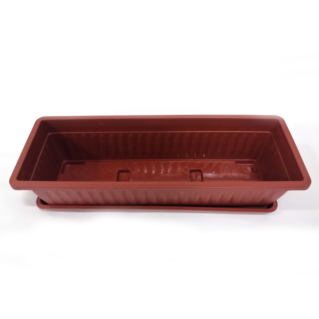 Maceta de plástico jardinera con plato
