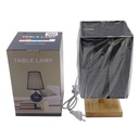 Portátil veladora GRIS base de madera y lino, en caja