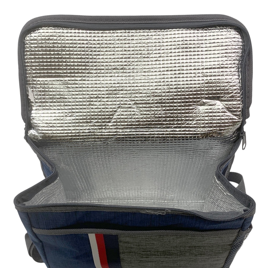 Bolso lunchera de poliéster, aislante térmico, con asa y correa, varios colores