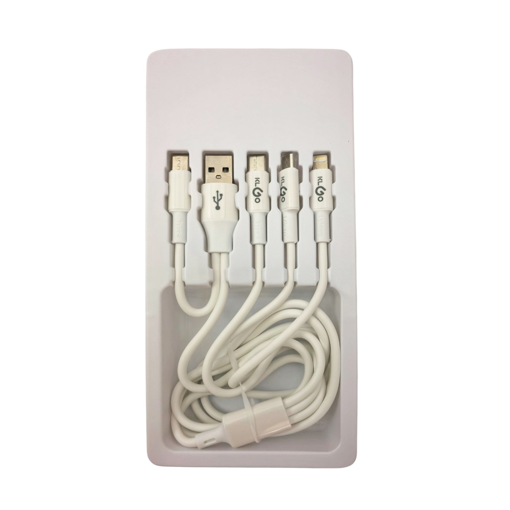 Cable de carga multiple 3 en 2 con doble entrada, KLGO en caja