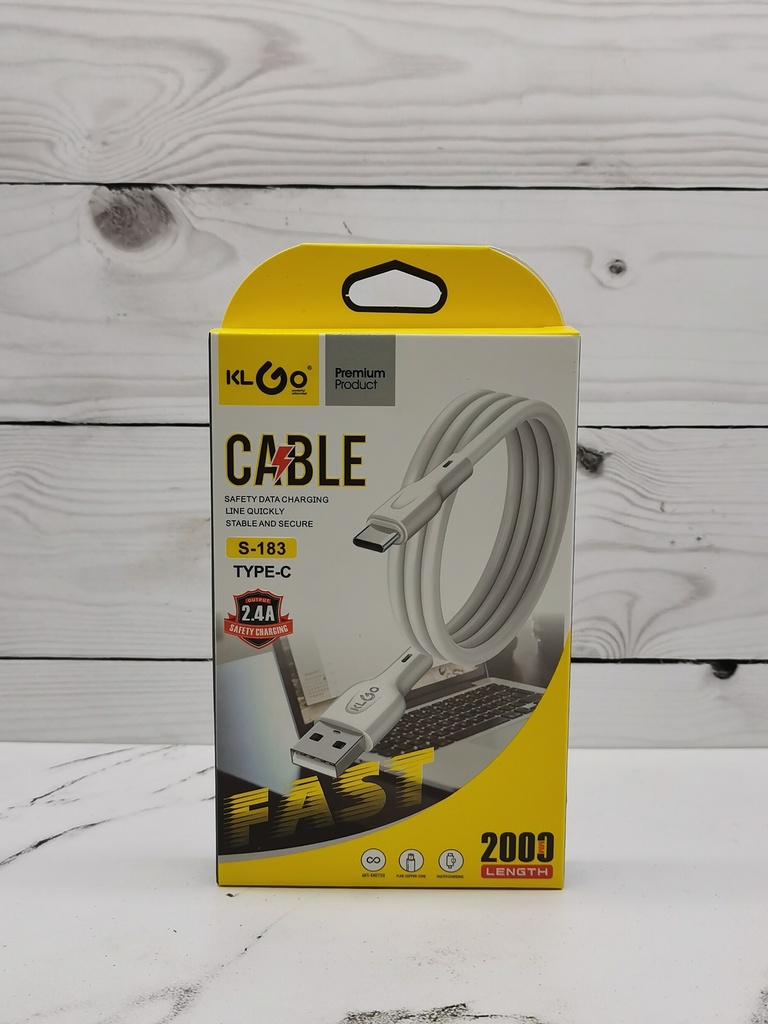 Cable USB-C 2m, varios colores, KLGO, en caja