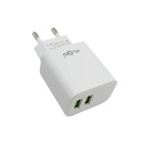Cargador con 2 entradas USB carga rápida, varios colores, KLGO en caja
