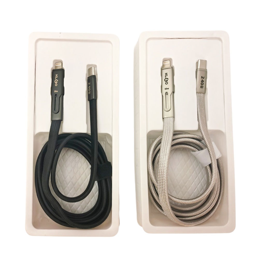 Cable USB 2en1 lightning y tipo C KLGO, en caja