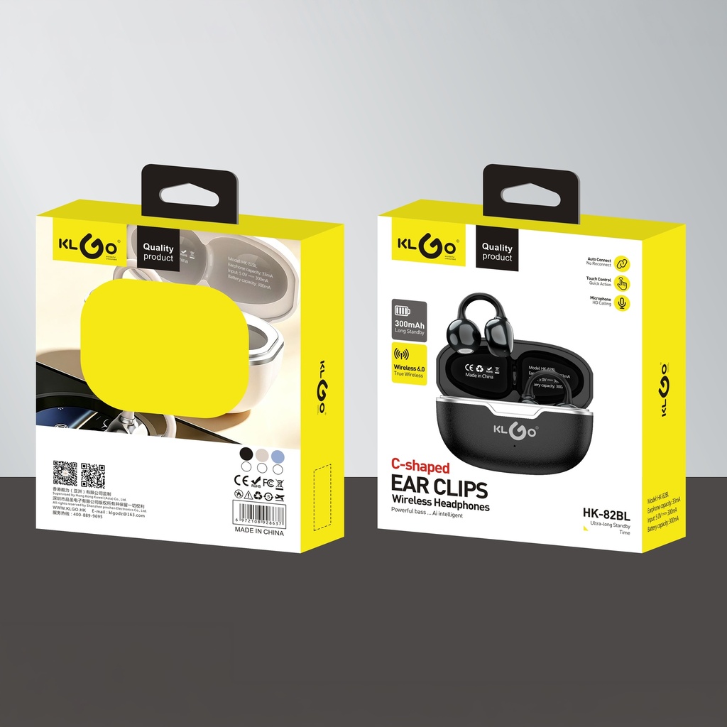 Auriculares inalámbricos Bluetooth, con cargador, varios colores, KLGO, en caja
