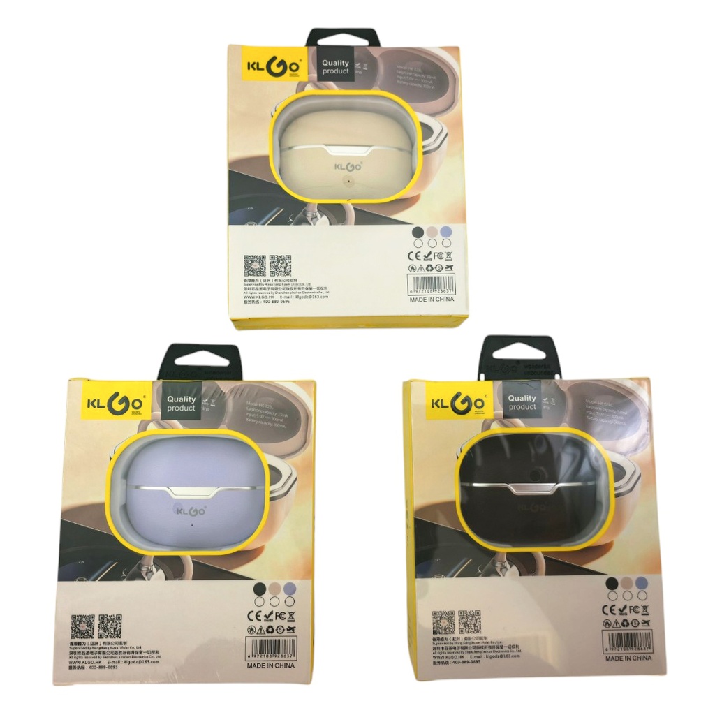 Auriculares inalámbricos Bluetooth, con cargador, varios colores, KLGO, en caja