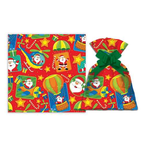 Bolsa de regalo perlado diseño navideño, grande PACKx50
