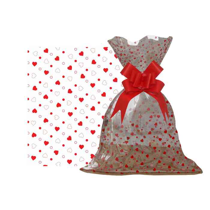 Bolsa de regalo transparente con diseño, mediana PACKx50