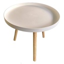 Mesa redonda de madera y plástico, en caja