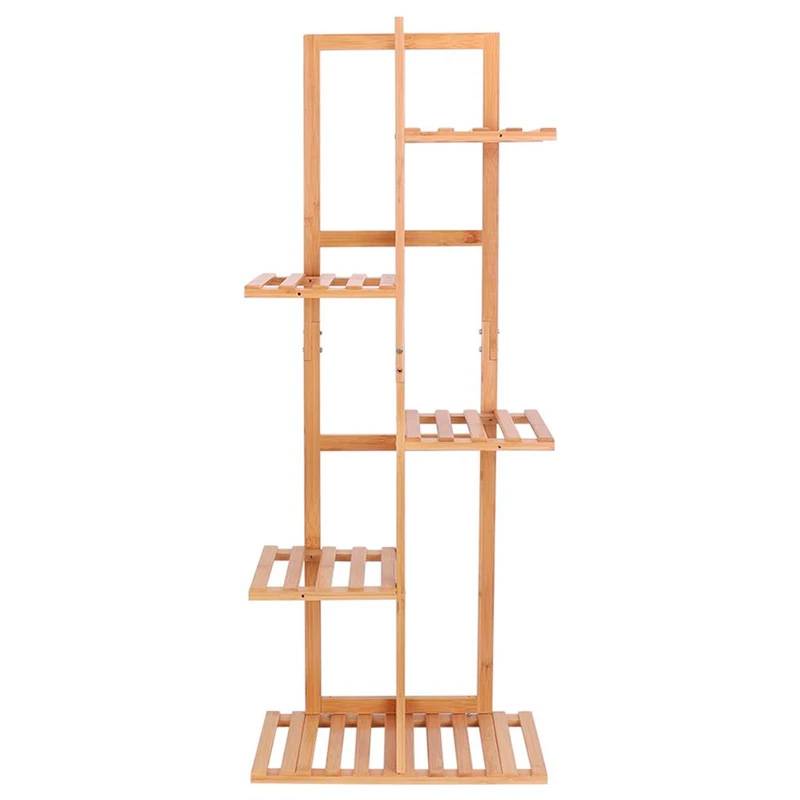 Porta macetas de madera, 4 niveles, 5 estantes, en caja