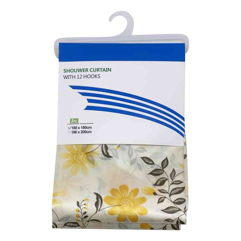 [G3207] Cortina de baño con 12 aros de plástico, de poliéster, varios diseños, en bolsa