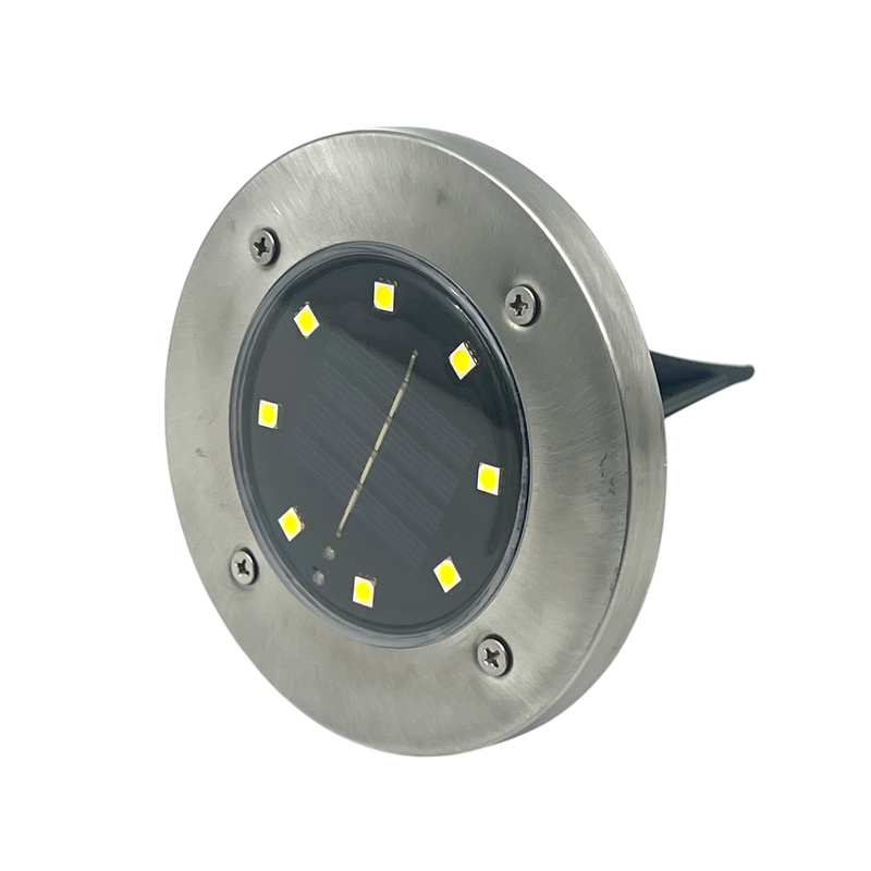 Lámpara led pincho para jardín 8led, foco para piso recarga solar, CAJA x4
