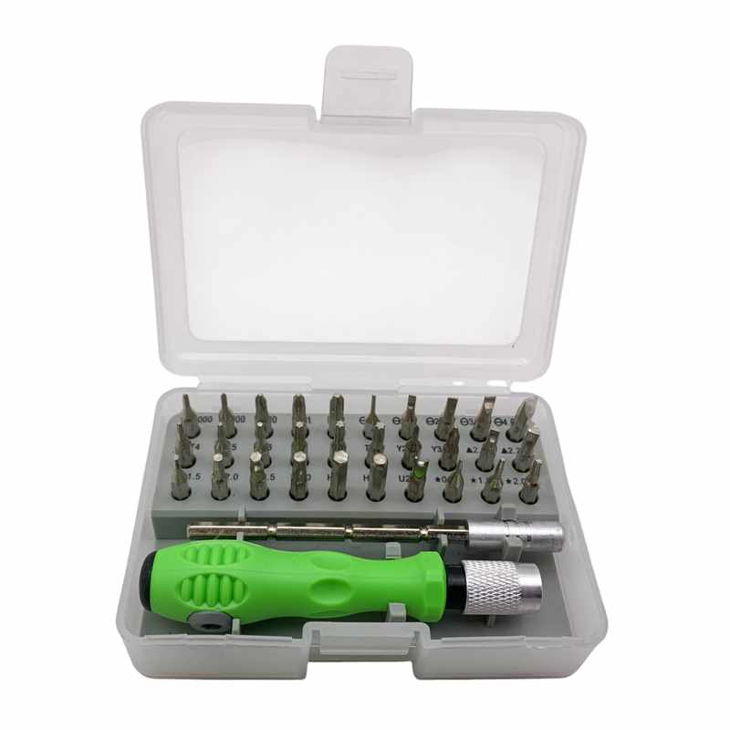 [G3214] Destornillador cricket, con 30 puntas, en estuche