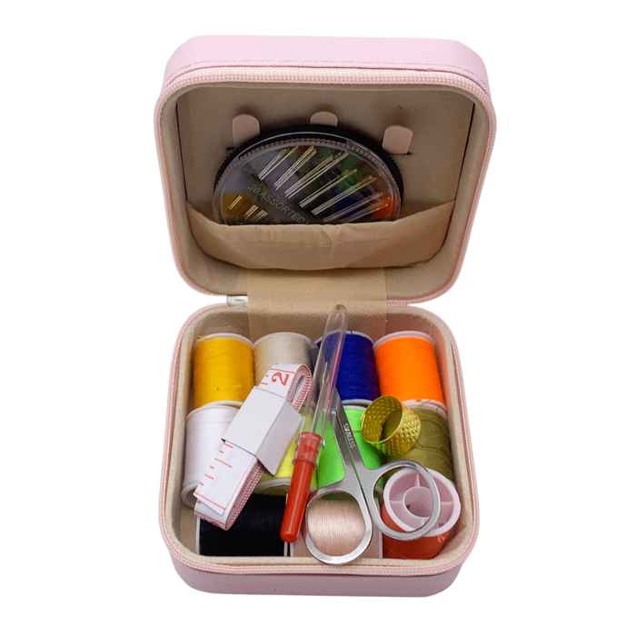 [G3220] Hilos de colores x11, con accesorios para costura, en estuche PU, varios colores