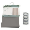 Cortina de baño con 12 aros de plástico, de PEVA, Gris, Berlina home, en bolsa