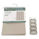 Cortina de baño con 12 aros de plástico, de PEVA, BEIGE, Berlina home, en bolsa