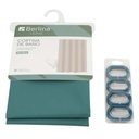 Cortina de baño con 12 aros de plástico, de PEVA, VERDE OSCURO, Berlina home, en bolsa