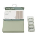 Cortina de baño con 12 aros de plástico, de PEVA, VERDE CLARO, Berlina home, en bolsa