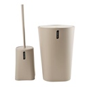 Cepillo para WC con papelera, de plástico, BEIGE, Berlina Home, en caja