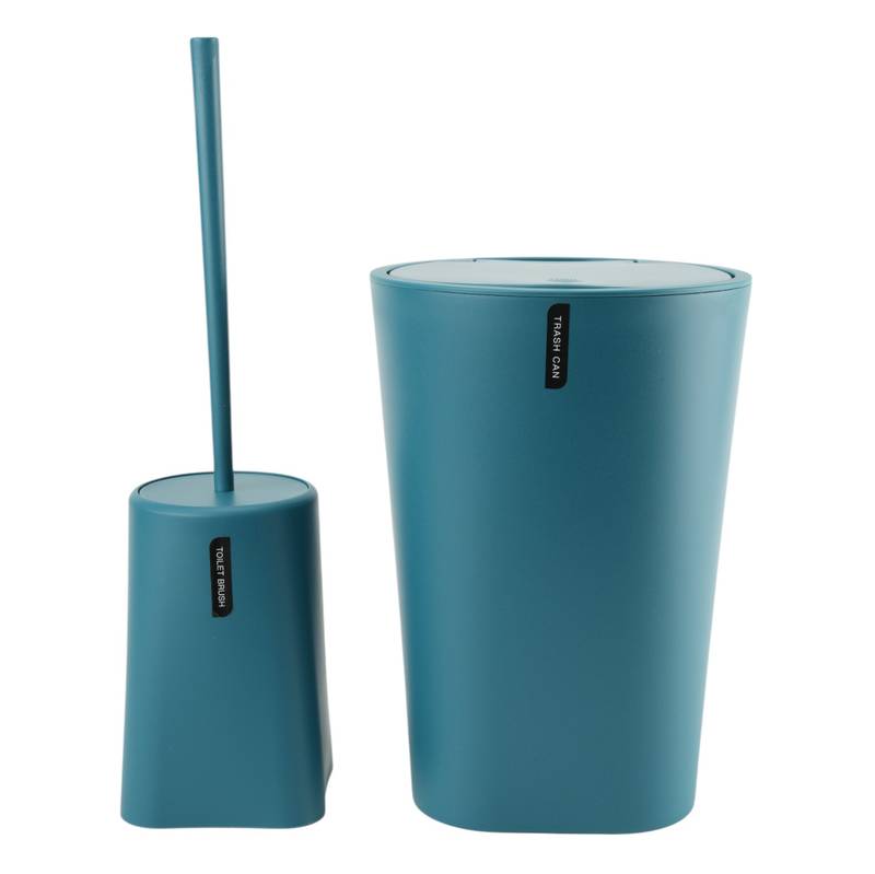 [G3262C] Cepillo para WC con papelera, de plástico, VERDE OSCURO, Berlina Home, en caja