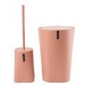 Cepillo para WC con papelera, de plástico, SALMÓN, Berlina Home, en caja
