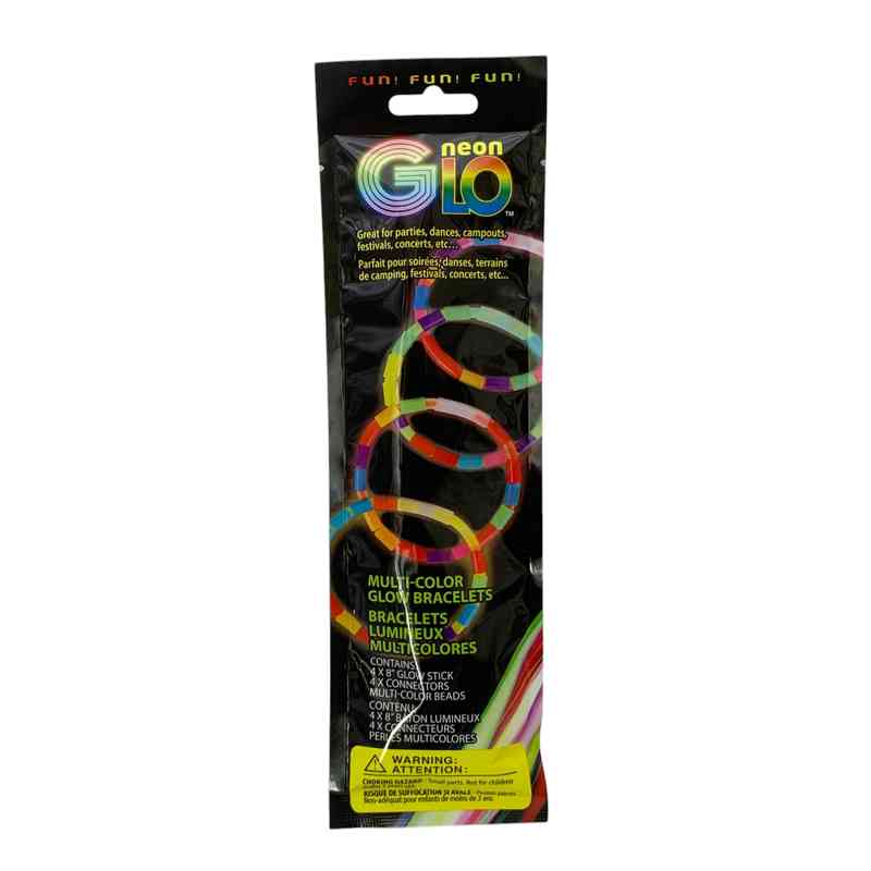 Pulsera fluorescente, x4 varios colores, en bolsa