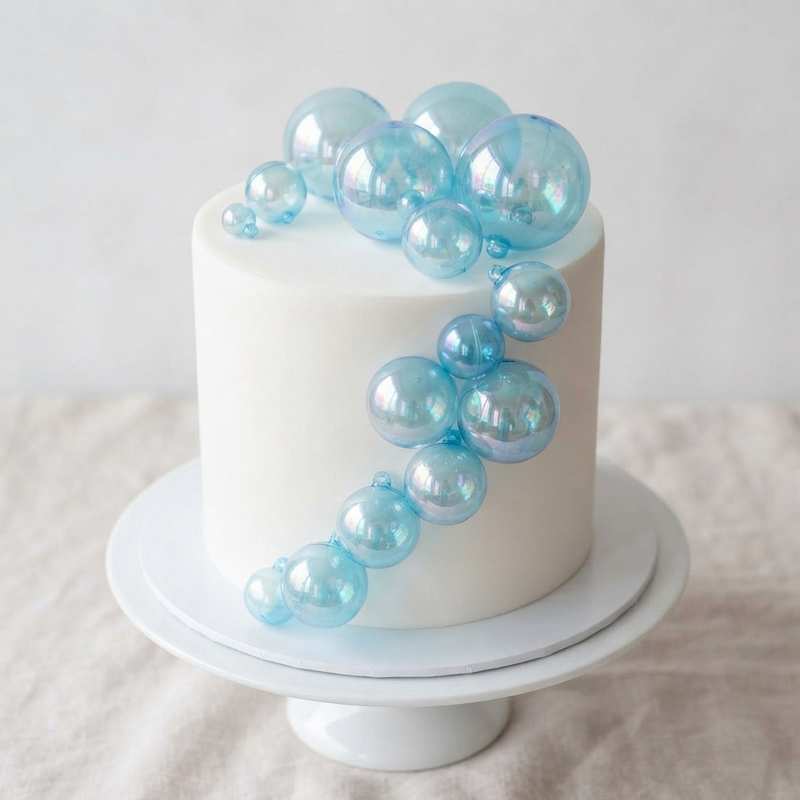 [G3292] Adorno para torta, bolas decorativas transparentes x12, diferentes tamaños, 2 colores (sin palitos)