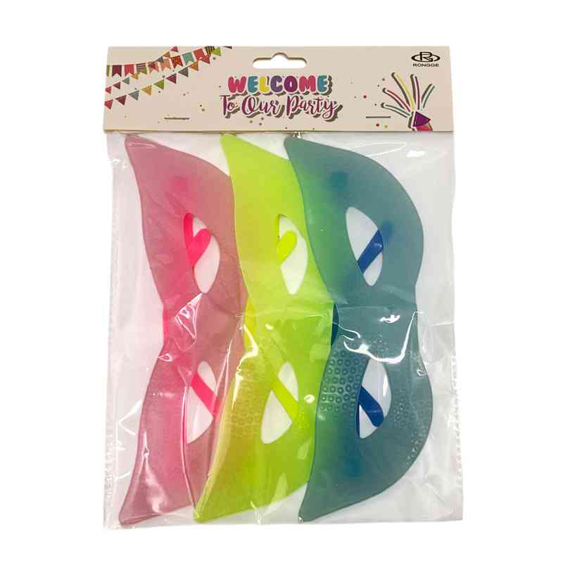 [G3294] Lentes de cotillón x3, antifaz, en bolsa