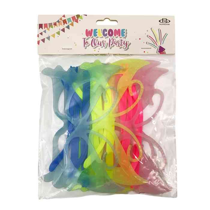 [G3295] Lentes de cotillón x6, mariposa en bolsa