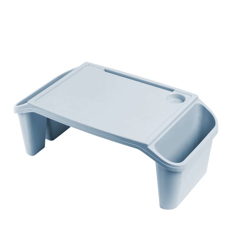 [G3305] Mesa bandeja escritorio, de plástico con apoya vasos y bolsillos laterales, varios colores
