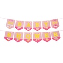 Cartel Baby shower, ROSADO, en bolsa