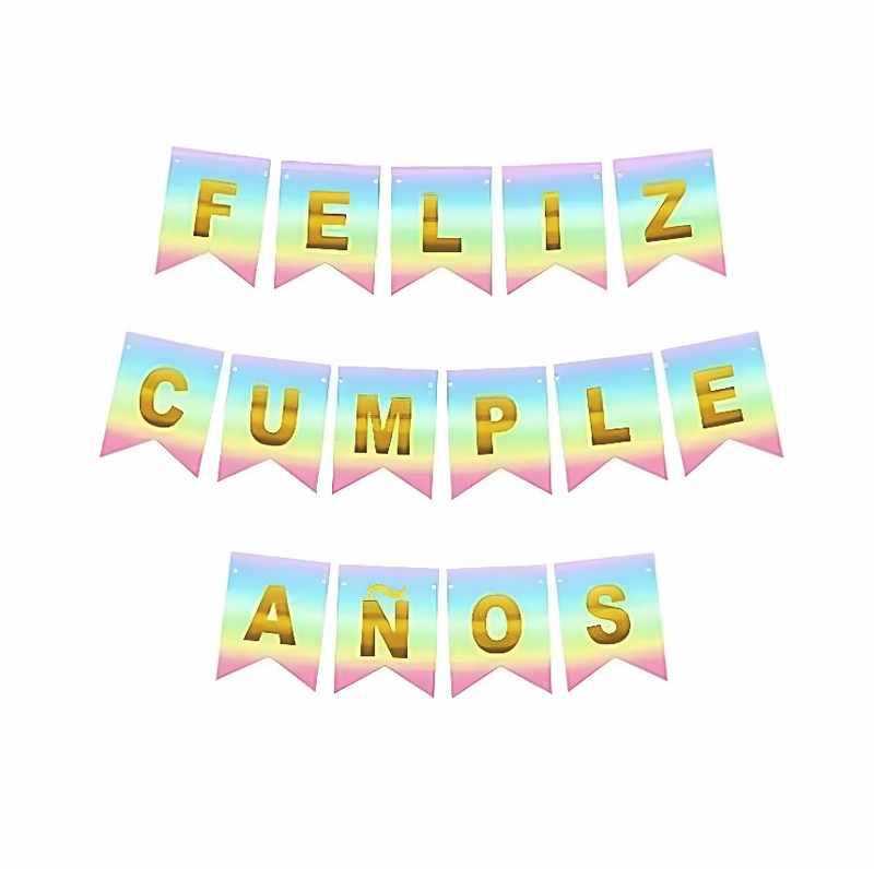 [G3321] Cartel Feliz Cumpleaños, en bolsa, varios colores