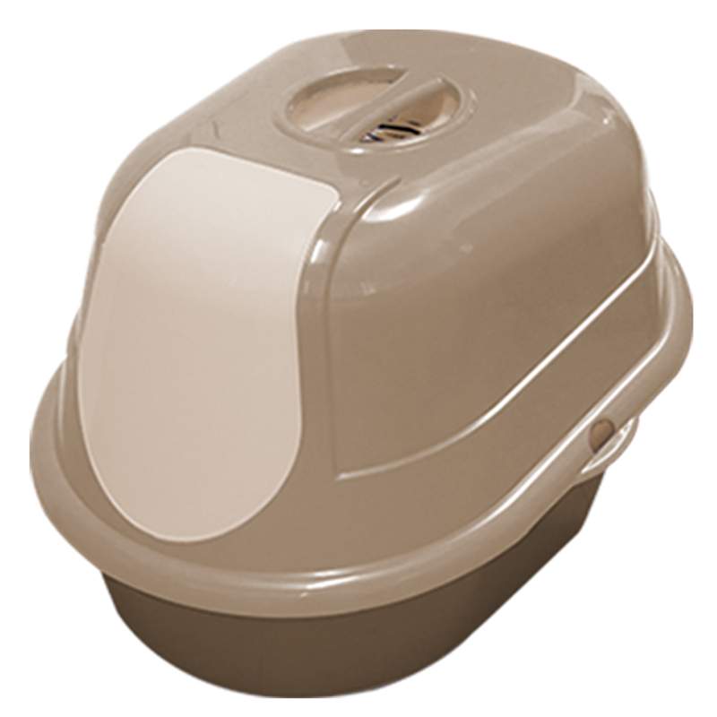 [G3334] Bandeja sanitaria para mascotas, cerrada, de plástico, BEIGE