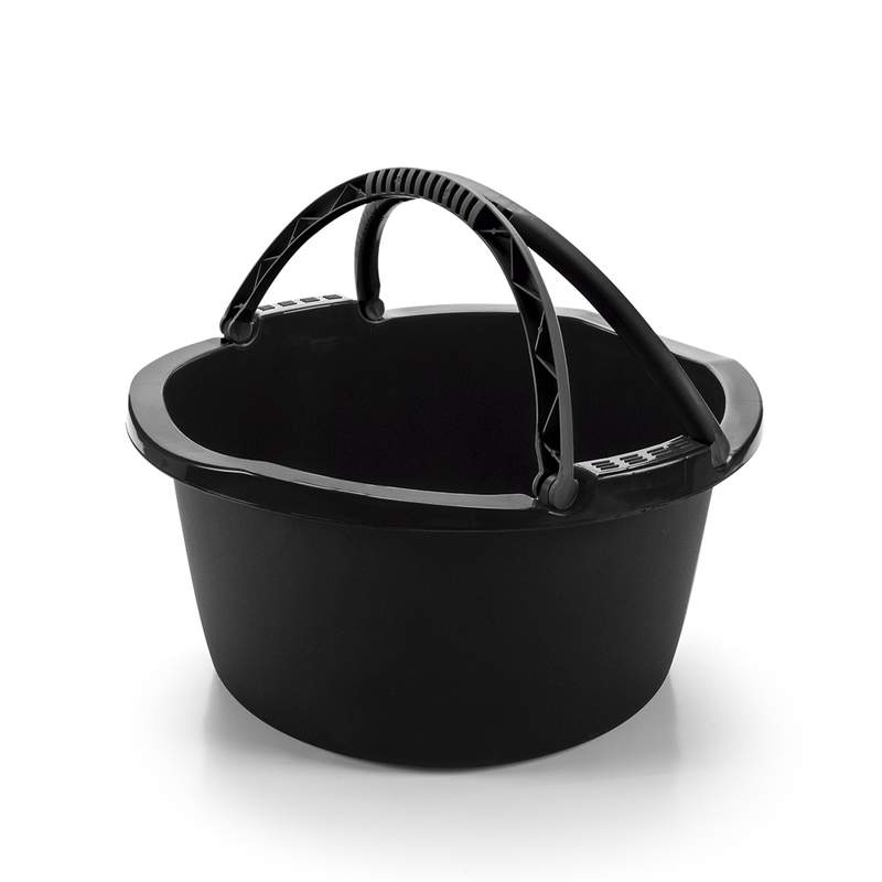 [G3387] Palangana de plástico con 2 asas 14L, NEGRO