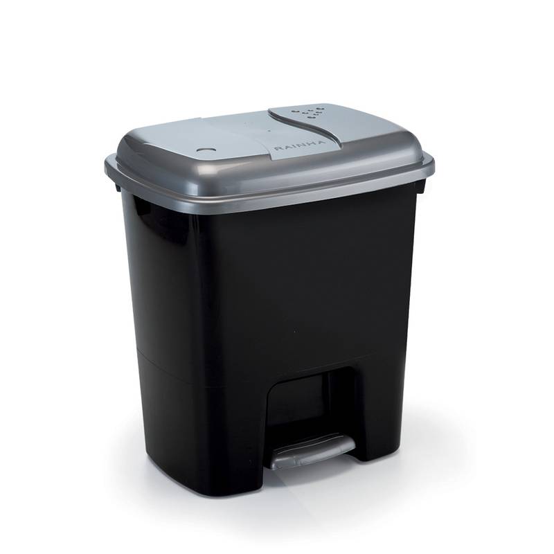 [G3389] Papelera de plástico con pedal 7,5L, NEGRO