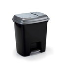 Papelera de plástico con pedal 7,5L, NEGRO