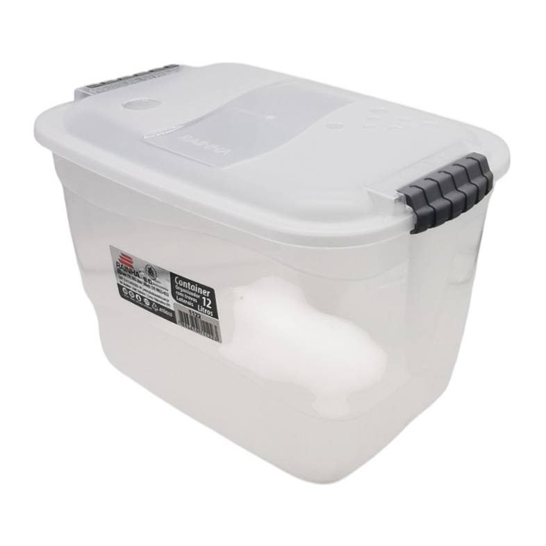 [G3406] Caja organizadora de plástico con tapa 12L, transparente