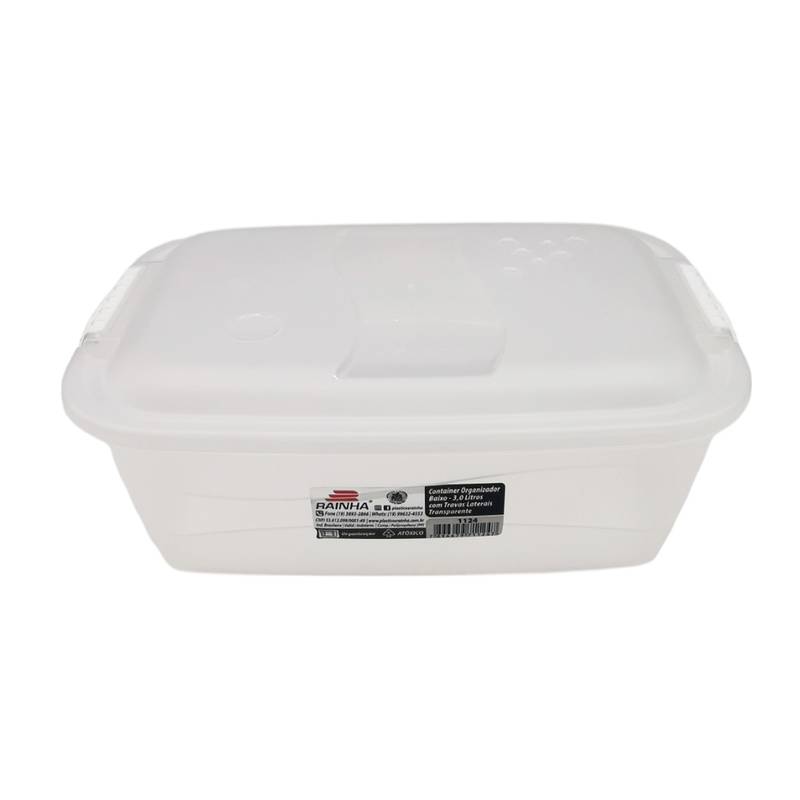 [G3408] Caja organizadora de plástico con tapa 3L, transparente