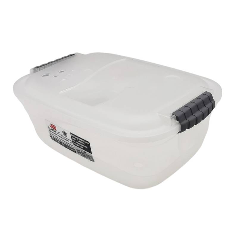 [G3409] Caja organizadora de plástico con tapa 1.9L, transparente