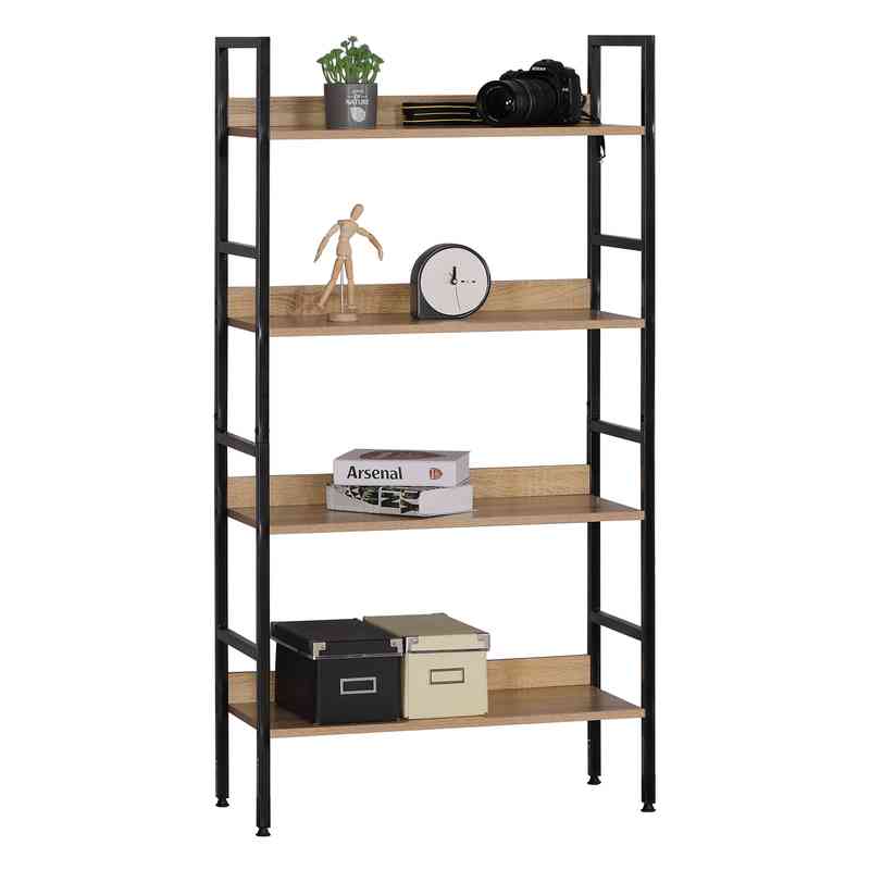 Mueble estantería de hierro y MDF, 4 estantes, en caja, Berlina Home