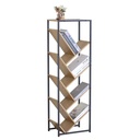 Mueble biblioteca de hierro y MDF, 8 estantes diagonales, en caja Berlina Home