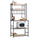 Mueble organizador de hierro y MDF, 5 estantes con ganchera, en caja Berlina Home