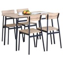 Mesa con 4 sillas de hierro y madera, en caja Berlina Home