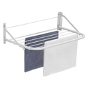 Tendedero de ropa de pared, rebatible de acero pintado, BLANCO Maxeb