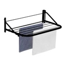 Tendedero de ropa de pared, rebatible de acero pintado, NEGRO